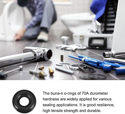 Nitrile Rubber O-Rings Buna-N O-Rings, [for Faucet, Water Hose, Filter, Pump, Air Pipe, Gas Connections] - 14 x 6 x 4mm / 70A / Black / 10Pcs - Image 3