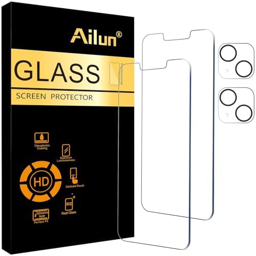 Ailun Screen Protector + Camera Lens Protector for iPhone 13, 2+2 Pack by Ailun