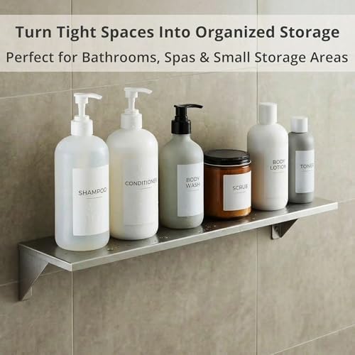 6" x 30" Heavy Duty Stainless Steel Floating Wall Mounted Shelf, Commercial Kitchen Storage Shelf - Image 4