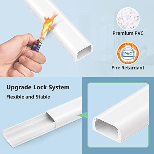 ZhiYo 73" Cord Covers for Wires on Wall, White Cord Hider, 0.95" W x 0.47" - Image 5