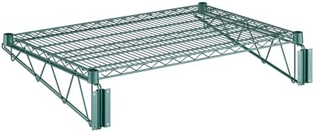 24" x 36" Wire Green Epoxy Wall Mount Shelf, Commercial Fixed Wall Mount Rack, NSF, Metal Floating Shelving for Kitchen, Stock Rooms, Home and Hotel by Zedfire