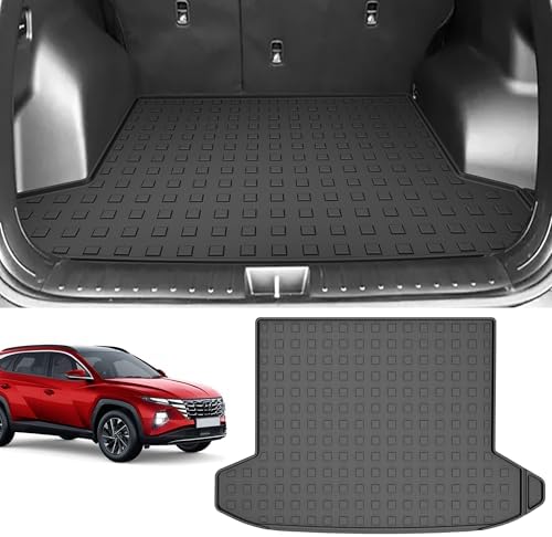 Cargo Mat Custom Fit for 2022-2025 2026 Hyundai Tucson Cargo Liner Trunk Mat - All Weather Cargo Mat Trunk Liner for 2026 2025 2024 2023 2022 Tucson Accessories Black by IKABEVEM