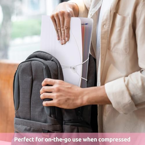 SKYDUE Accordion File Organizer, Expanding File Folder with 13 Pockets, Portable Document Paper Bill Receipt Organizer, Home School Office Supplies, Letter A4 Size White - Image 5