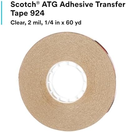 3M Scotch ATG Adhesive Transfer Tape 924, Clear, 1/4 in x 60 yd, 1 Roll - Image 2