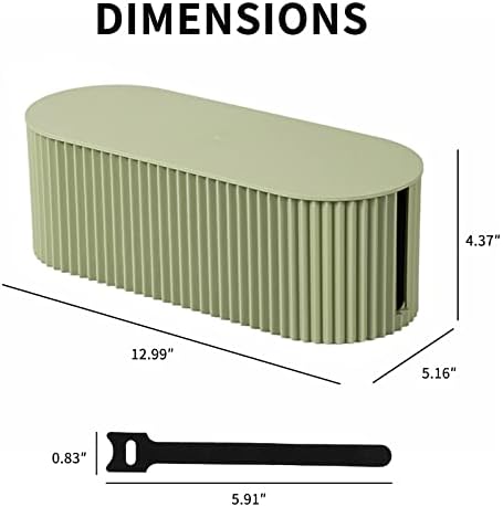 FABROK Cable Management Box, Cord Organizer Box, Small, Green - Image 2