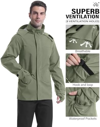 iCreek Rain Suit Waterproof Breathable Lightweight 2-Piece Rain Gear Unisex - Image 2
