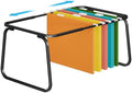 Marbrasse Hanging File Folder Frame, Adjustable Letter Size File Holder 16-25 Inches, Metal File Cabinet Rails for Office, Home, School, Black by Marbrasse