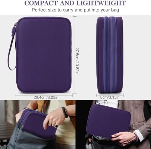 FYY Electronic Organizer, Travel Tech Pouch Bag, Extra Large, Purple - Image 2