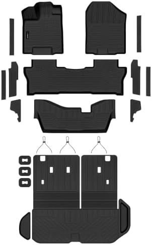 AUXKO Floor Mats Cargo Mat Backrest Mat for Honda Pilot 8 Seat 2016-2022 - Image 2