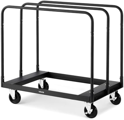 VEVOR Steel Panel Truck, 1500 LBS Panel Dolly Cart with 5" Swivel Casters and 36.02" x 24.02" Deck, Heavy-Duty Drywall Sheet Cart, Handling Wall Panel, Sheetrock, Lumber for Garage, Home, Warehouse by VEVOR
