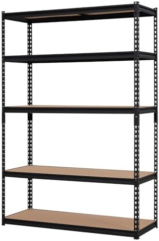 Takywep Heavy Duty Storage Shelves 48" x 18" x 72", 5 Tier Durable Metal Construction, Adjustable Shelving, Storage Utility Rack Shelf Unit for Garage, Kitchen, Warehouse by HOME