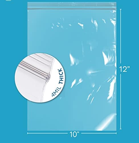 10" x 12" Zip Bags, 1 Gallon, 200 Pack, 4 Mil Heavy Duty, Reclosable, GPI - Image 2