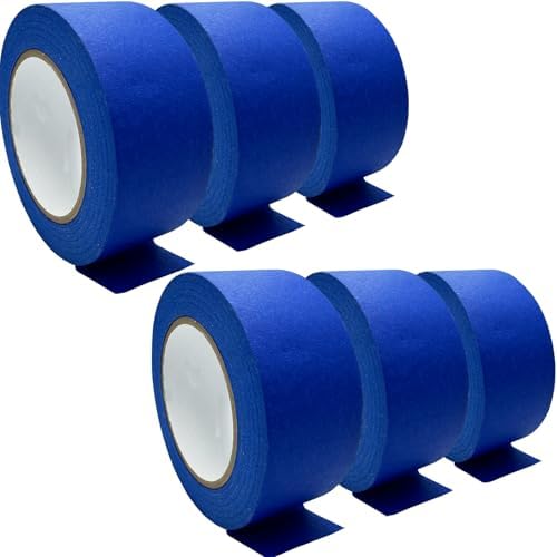 Professional Painters Tapes 2 Inch Wide (1.88 In x 60.1 Yds x 6 Rolls =360.6 Yds ), Blue Masking Tape, Paint Paper Tape, Protects Surfaces, No Residue, Painter's Tape for Wall Painting, Canvas Edging by SmaringRobot