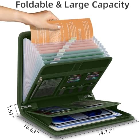 Fireproof Accordion File Organizer, Expanding File Folder with 13 Pockets - Image 5