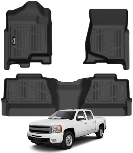 Floor Mats 2007-2013 for Chevy Silverado & GMC Sierra 1500 Crewcab by YonMeoo