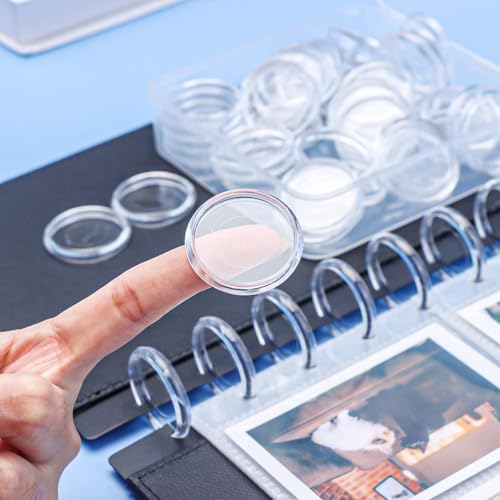 Clear Discbound Discs Set 50pcs 32mm Plastic Expansion Rings with Clear PP Holder PC Book Binding Discs for Disc Bound Notebook Planner Binder Accessories Note-Taking System (32mm) - Image 4