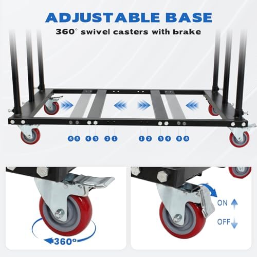 Folding Table Cart, Heavy Duty Panel Cart with 1,800LBS Capacity & 10 Table Holder, Features Swivel Casters for Easy Transport, Ideal for Catering Events, Wedding Receptions, and Conference Setups - Image 5