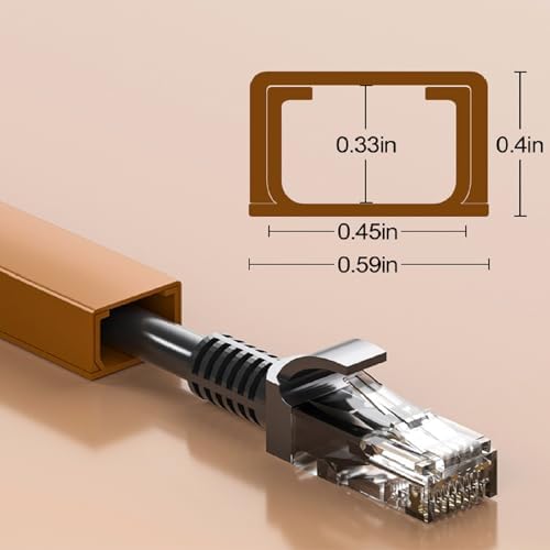 Yecaye Cord Hider, 113in One-Cord Cable Raceways, W0.59in H0.4in, Brown - Image 2