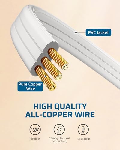 DEWENWILS 3FT Extension Cord, 3-Prong Flat Plug, 14/3, SPT-3, 2 Pack - Image 5