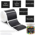 Mantah Rectangle Chalkboard Labels 200pcs with 2 White Chalk Marker, Reusable Waterproof Chalk Label for Storage Bin, Labels for Food Container, Label for Jars, Containers by Mantah