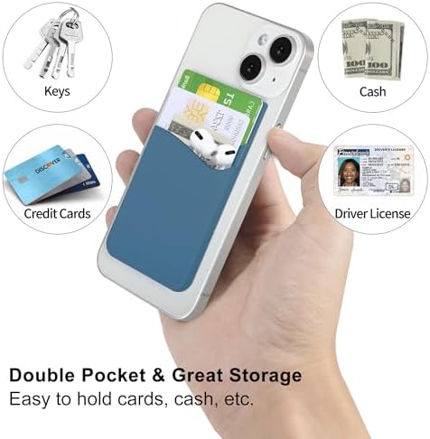Senose Phone Wallet, Phone Card Holder Stick On Silicone Credit Card Holder - Image 4