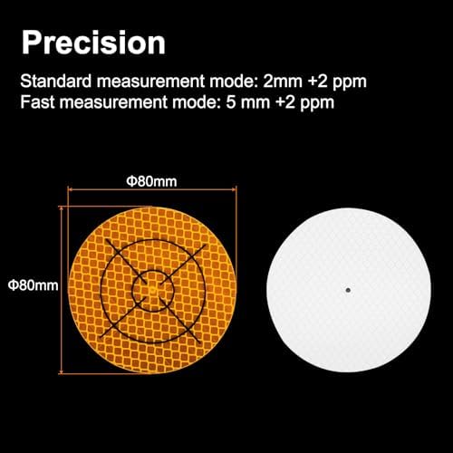 HARFINGTON 60pcs Survey Reflector Sheets 80mm x 80mm Self-Adhesive Surveying Target Mark Sticker Total Station Round Reflective Sheet Tape for Ship Inspection Tunnel Measure, Yellow - Image 2