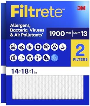 Filtrete 14x18x1 Air Filter, MERV 13, MPR 1900, 2 HVAC Filters by Filtrete