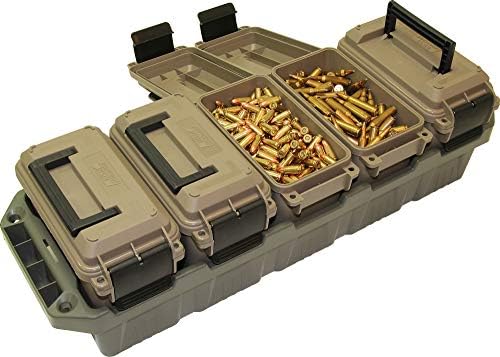 MTM AC5C 5-Can Ammo Crate Mini, Convenient size, Store 650 rounds of 9mm bulk ammo, Stackable, easy carry and transport of multi-caliber ammo, Rugged tactical carrying crate - Image 5
