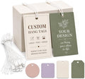 100 PCS Custom Hang Tags, Personalized Tags with Logo Text Image by DSYDSY