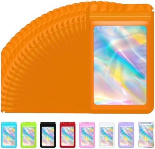 JETMORE 100 Pack Holographic Mylar Bags, Freshie Bags (5x7 Inch, Orange) by Jetmore