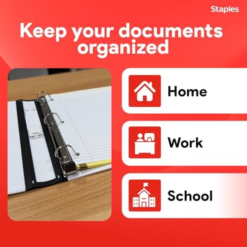 Staples Heavy-Duty 1-Inch D-Ring View Binder, White, 275 Sheets - Image 6