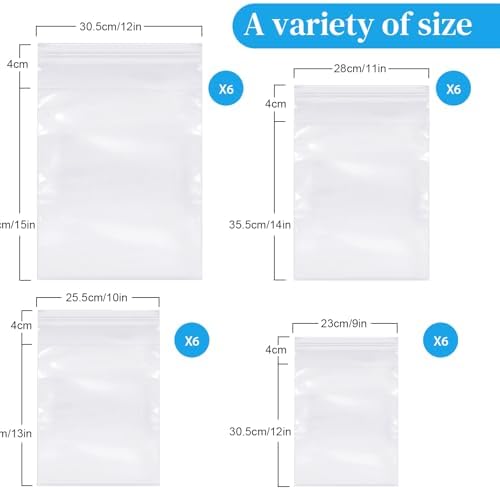 Kosiz 600 Pcs Cello Bags, 9''x12'', 10''x13'', 11''x14", 12''x15" - Image 2