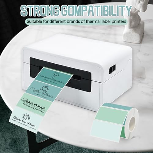 2''x1'' Green Direct Thermal Barcode Labels,Self-Adhesive Thermal Printer Stickers for Address Design DIY Logo Business - Image 4