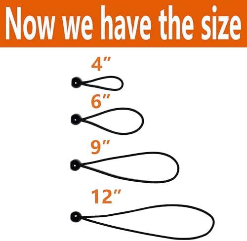 50-Piece YELIER Ball Bungee Cord (Black, 4"), UV Resistant, Antioxidant, Secure Tie Down - Image 4