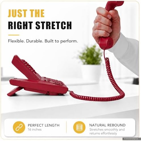 Comtrue Phone Cords for Landline, 2-Pack, Telephone Handset Cords - Image 4