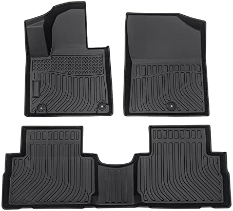 Cartist Custom Fit for Floor Mats Hyundai Santa Fe 2021 2022 2023 (Non-Hybrid) 1st & 2nd Row All Weather Floor Liner Carpet Protection TPE Odorless by cartist