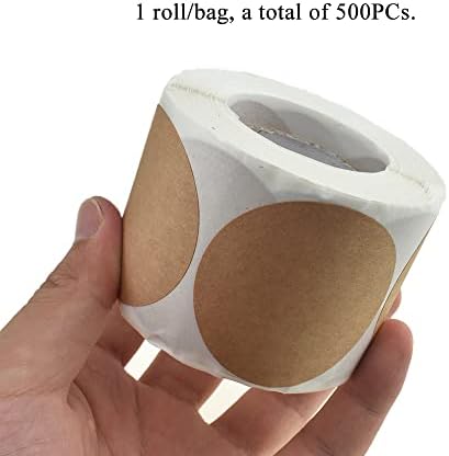 HAHIYO 2Inch 500Pcs Natural Brown Kraft Sticker Round Label Sticker Roll Round Blank Label Sticker to Write On Permanent Adhesive Dot Sticker for Jar and Canning Label Price Tag Store Organizing - Image 6