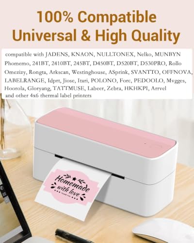 Phomemo 3x2 Thermal Labels for Shipping Label Printer, 500 Pink Label/Roll - Image 2