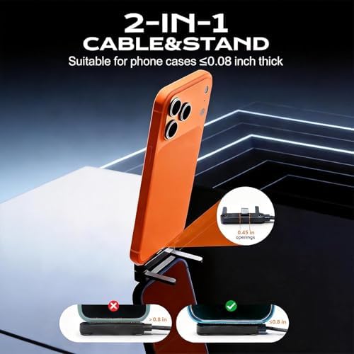 Invisible Holder Charger Cable, 240W PD Fast Charging, 4.9FT - Image 2