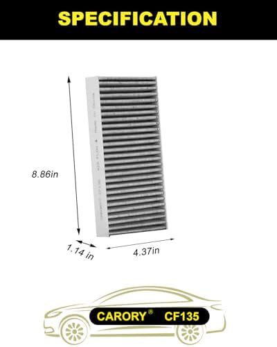 CARORY Cabin Air Filter w/Activated Carbon for Honda Civic (2001-2005), CR-V (2002-2006), Element (2003-2011), Acura RSX (2002-2006), EL, OE# 80292-S5A-003, 80292-S5D-406, CF10135,XC15439, CF135 - Image 2
