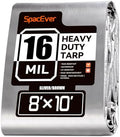 8x10 FT Tarp Waterproof, 16 Mil Tarps Heavy Duty Waterproof Multipurpose Protective Cover UV Resistant Rip & Tear Resistant with Grommets Reversible for Home Boats Cars Camping by Unknown