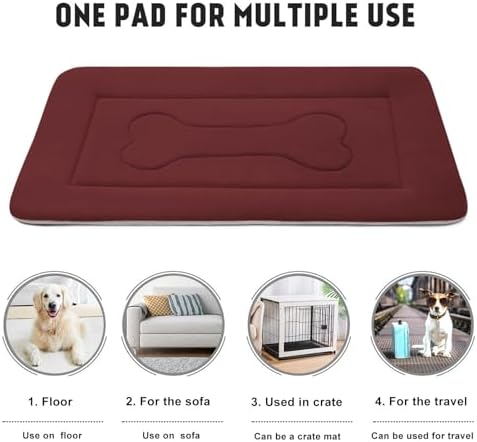 Dog Bed Large Crate Mat 42 in Non-Slip Washable Soft Mattress Kennel Pads - Image 4