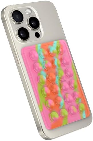 StickyGrippy Suction Phone Case Mount, Sillicon Adhesive Phone Accessory for iPhone and Android, Hands-Free Fidget Toy Mirror Shower Phone Holder, Tiktok Videos and Selfies (Rainbow) by StickyGrippy