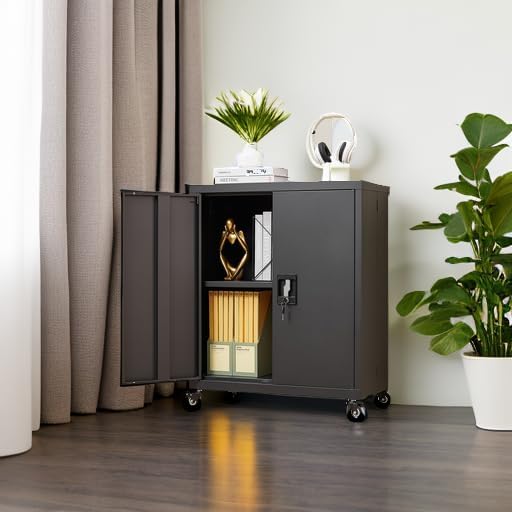 GREATMEET 31.5" H Lockable Storage Cabinet, Small Locking Cabinet - Image 5