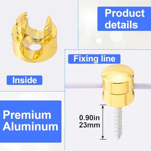 SmallCat 4 Sets Charger Holders for Cords, Gold Color Adjustable Cable Anchor Holders, Adhesive Metal Cord Clips, Cable Management Wire Organizers for Desk, Office, Nightstand - Image 3