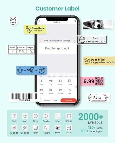 Phomemo Labels, D30 Label Tape Continuous Print Master Labels Refill, Smart Mini Label Maker Refill D30 D35 Black on White Sticker Thermal Paper Self-Adhesive, 15mm x 6m (0.59 x 236.22 Inch) 3-Roll - Image 6