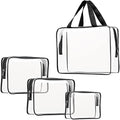 4Pcs Crystal Clear PVC Travel Toiletry Bag Kit for Women Men, Cosmetic Bags by ROYBENS