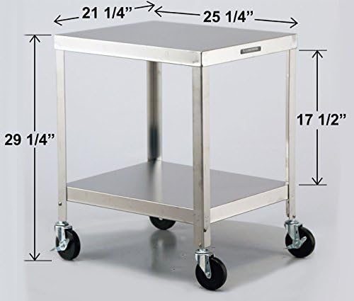 Lakeside 716 Machine Stand, Stainless Steel, 2 Shelves, 375 lb. Capacity (Fully Assembled) - Image 2