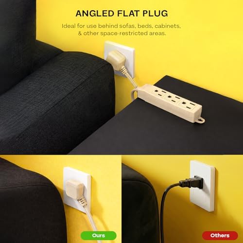 STANLEY CordMax Indoor Appliance Extension Cord 9 Ft Flexible Power Cable 3 Grounded Outlets 16/3 AWG Cable 125V/13A 1625W Beige for Indoor Use - Image 4
