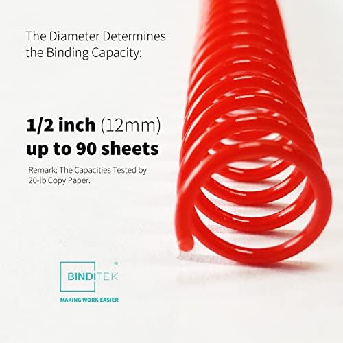 Binditek Spiral Binding Coils 12mm 4:1 Pitch Multi Color 50 Pack - Image 2